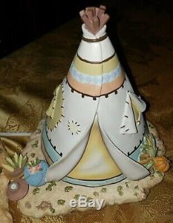 Hawthorne Village Precious Moments Thanksgiving (3) Teepee Set With Accessories