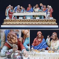 Huge Porcelain Capodimonte figurine group Last Supper by Cortese il Cenacolo