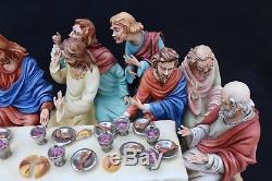 Huge Porcelain Capodimonte figurine group Last Supper by Cortese il Cenacolo
