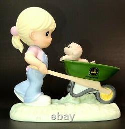 John Deere Precious Moments Thanks For Being There Girl & Wheelbarrow 840040