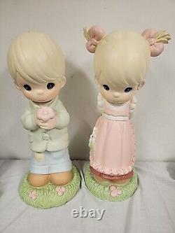 LARGE Precious Moments 1999 Universal Statuary 18 Boy & Girl # 2718 # 2719