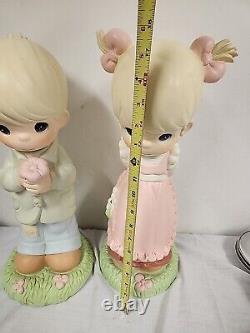 LARGE Precious Moments 1999 Universal Statuary 18 Boy & Girl # 2718 # 2719