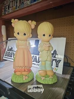 LARGE Precious Moments 1999 Universal Statuary 18 Boy & Girl # 2718 # 2719
