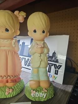 LARGE Precious Moments 1999 Universal Statuary 18 Boy & Girl # 2718 # 2719