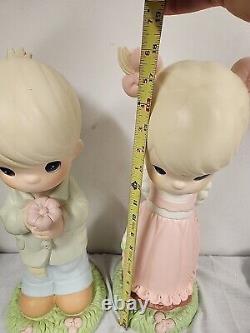 LARGE Precious Moments 1999 Universal Statuary 18 Boy & Girl # 2718 # 2719