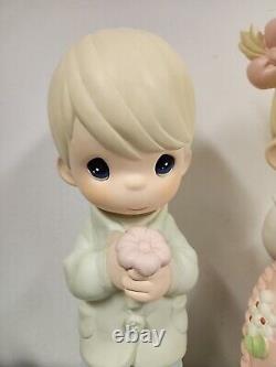 LARGE Precious Moments 1999 Universal Statuary 18 Boy & Girl # 2718 # 2719