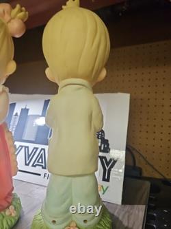 LARGE Precious Moments 1999 Universal Statuary 18 Boy & Girl # 2718 # 2719