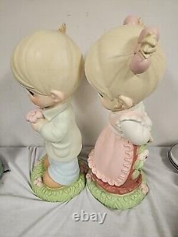 LARGE Precious Moments 1999 Universal Statuary 18 Boy & Girl # 2718 # 2719