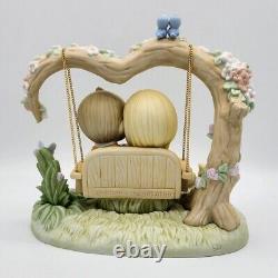 LN 2007 Precious Moments Boy and Girl on Swing Porcelain Bisque Figure 730031