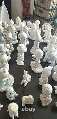 Large Lot of 100 PRECIOUS MOMENTS Figurines One Signed Sam Butcher