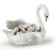 Lladro Drifting Through Dreamland #6758 Brand Nib Newborn Flowers Swan Save$ F/s