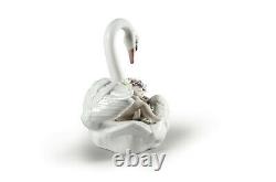 Lladro Drifting Through Dreamland #6758 Brand Nib Newborn Flowers Swan Save$ F/s