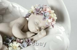 Lladro Drifting Through Dreamland #6758 Brand Nib Newborn Flowers Swan Save$ F/s