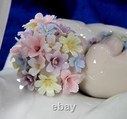 Lladro Drifting Through Dreamland #6758 Brand Nib Newborn Flowers Swan Save$ F/s