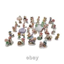 Lot 34 Hawthorne Christmas Village Precious Moments Mini Figurines Rare 82230
