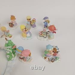 Lot 34 Hawthorne Christmas Village Precious Moments Mini Figurines Rare 82230