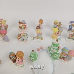 Lot 34 Hawthorne Christmas Village Precious Moments Mini Figurines Rare 82230