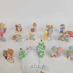 Lot 34 Hawthorne Christmas Village Precious Moments Mini Figurines Rare 82230