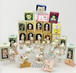 Lot Of 37 Vintage Precious Moments Christmas Ornament Figurines In Boxes 2964