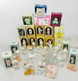 Lot Of 37 Vintage Precious Moments Christmas Ornament Figurines In Boxes 2964