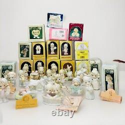 Lot Of 37 Vintage Precious Moments Christmas Ornament Figurines In Boxes 2964