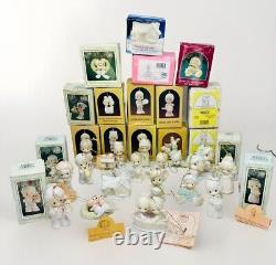 Lot Of 37 Vintage Precious Moments Christmas Ornament Figurines In Boxes 2964