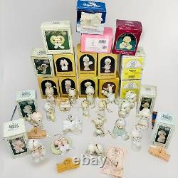 Lot Of 37 Vintage Precious Moments Christmas Ornament Figurines In Boxes 2964