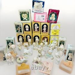 Lot Of 37 Vintage Precious Moments Christmas Ornament Figurines In Boxes 2964