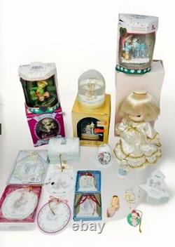 Lot Of 37 Vintage Precious Moments Christmas Ornament Figurines In Boxes 2964