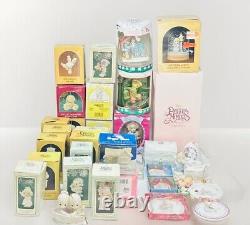 Lot Of 37 Vintage Precious Moments Christmas Ornament Figurines In Boxes 2964