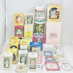 Lot Of 37 Vintage Precious Moments Christmas Ornament Figurines In Boxes 2964