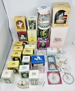 Lot Of 37 Vintage Precious Moments Christmas Ornament Figurines In Boxes 2964