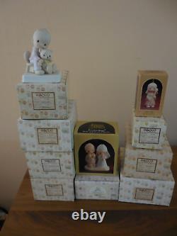 Lot of 10 Vtg Precious Moments Figurines 1980 Girl Boy Bride E3202 Ornament