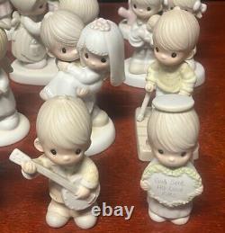 Lot of 14 Precious Moments Collectible Porcelain Figurines, Faith Family Friends