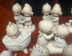 Lot of 14 Precious Moments Collectible Porcelain Figurines, Faith Family Friends