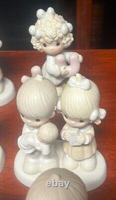 Lot of 14 Precious Moments Collectible Porcelain Figurines, Faith Family Friends