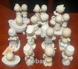 Lot of 14 Precious Moments Collectible Porcelain Figurines, Faith Family Friends