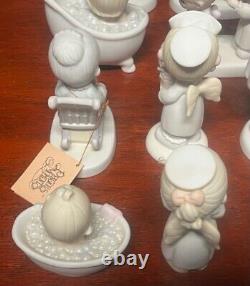 Lot of 14 Precious Moments Collectible Porcelain Figurines, Faith Family Friends