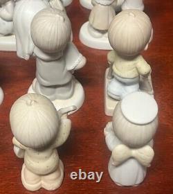 Lot of 14 Precious Moments Collectible Porcelain Figurines, Faith Family Friends