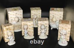Lot of 7 Precious Moments Figurines Success Jesus Cleansed Joyful Smile w Boxes