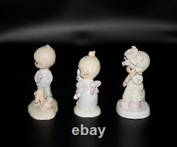 Lot of 7 Precious Moments Figurines Success Jesus Cleansed Joyful Smile w Boxes