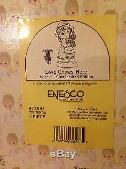 Love Grows Here 9 Inch Precious Moments Figurine WithDisplay Case- Easter Seals LE