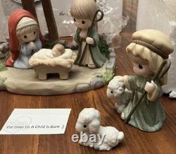 NEW Precious Moments Hallmark For Unto Us A Child Is Born 7 PC Nativity 199301