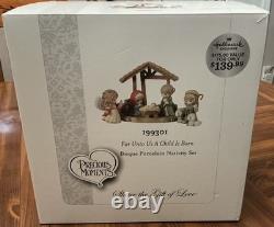 NEW Precious Moments Hallmark For Unto Us A Child Is Born 7 PC Nativity 199301