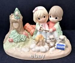 NEW Precious Moments You Warm My Heart Limited 3000 Camping Fire BBQ Marshmallow