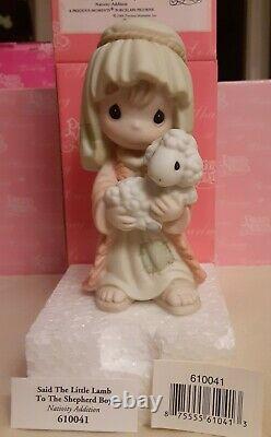 NIB Precious Moments Nativity Figurine #610041Said Little Lamb To Shepherd Boy