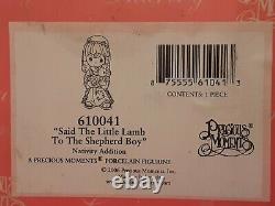 NIB Precious Moments Nativity Figurine #610041Said Little Lamb To Shepherd Boy