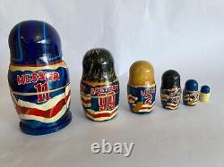 NY Rangers 1997 Nesting Dolls- Hand Painted Messier, Gretzky