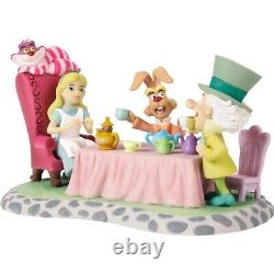 New PRECIOUS MOMENTS DISNEY Figurine ALICE IN WONDERLAND Tea Party Mad Hatter