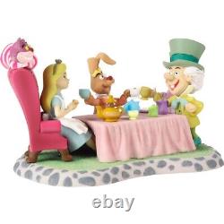 New PRECIOUS MOMENTS DISNEY Figurine ALICE IN WONDERLAND Tea Party Mad Hatter